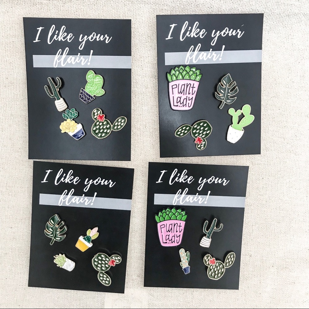 Plant Lady Enamel Pin Set - 4 Different Pins - NWT - Picture 4 of 5